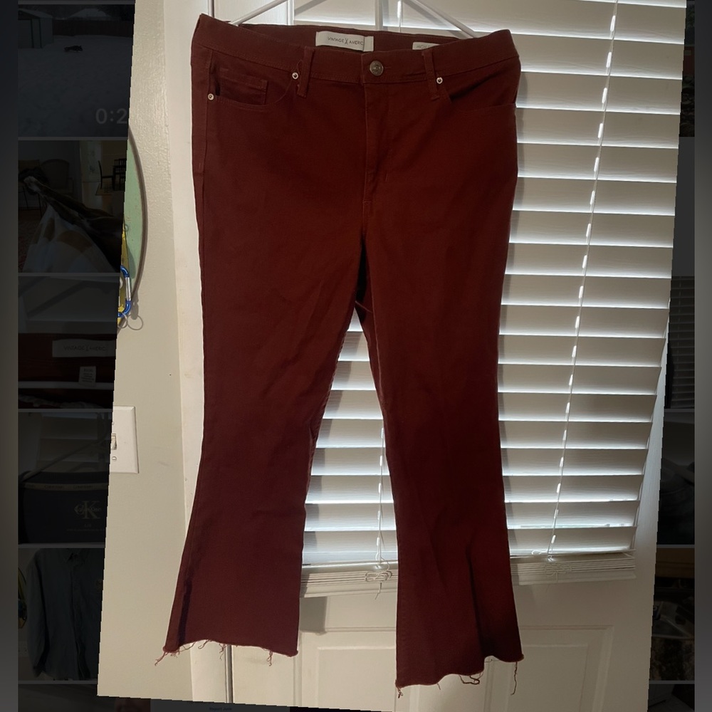 Vintage America High Rise Crop Kick Jeans